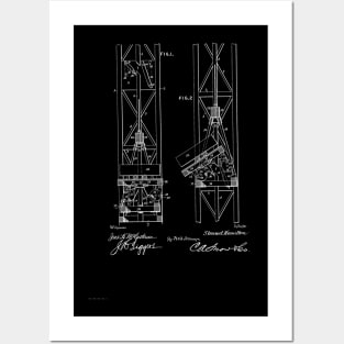 Mine Elevator Vintage Patent Hand Drawing Posters and Art